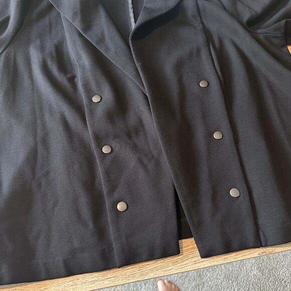 CJ Banks Knit Moto Style Open Front Jacket Black 2X - Picture 3 of 7